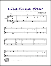 The lyrics of the star spangled banner are a poem by francis scott key entitled the defense of fort mchenry. Star Spangled Banner Easy Piano Sheet Music Digital Print