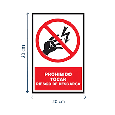Señal de Prohibición en Riesgos Laborales de prohibido tocar con un trabajador cerca