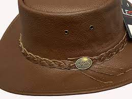 Australian Cowboy Western Style Hat Real Leather Outback Bush Hat Leather Cowboy Hats Tan Hat Mens Cowboy
