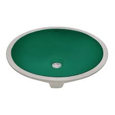 Undermount Bathroom Sink Emerald Green Oval