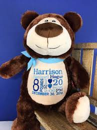 Birth Announcement Stuffed Animals Personalized Baby Boy Gift Teddy Bear With Birth Announcement Personalized Baby Stats Personalized Baby Boy Gifts Baby Boy Gifts Personalized Stuffed Animals