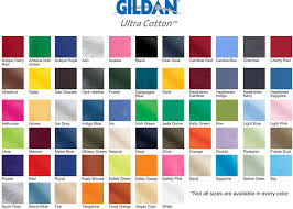 Gildan Tee Shirt Color Chart Www Bedowntowndaytona Com