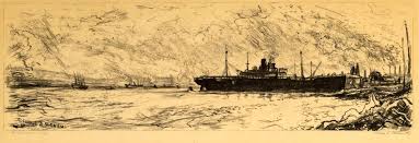 George A. Picken (1898-1971) Harbor Traffic, 1921