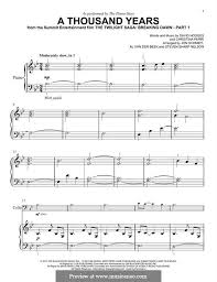 A Thousand Years By C Perri D Hodges Sheet Music On Musicaneo