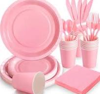 Amazon.com: Gudvilla 168PCS Light Pink Paper Plates and ...