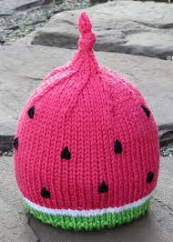 Free Knitting Pattern For Easy Baby Watermelon Hat Baby Hat Rated Very Easy By Ravelrers Baby Hats Knitting Baby Hat Knitting Pattern Hat Knitting Patterns