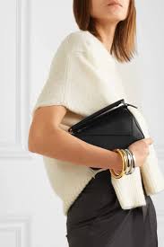 Black Puzzle Mini Textured Leather Shoulder Bag Loewe Loewe Puzzle Leather Shoulder Bag Loewe