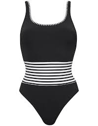 Icon Fonda Scoop Back Underwire Shaping Black One Piece Swimsuit D G Cup