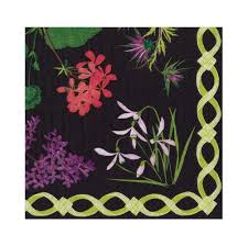 Exceptionally detailed & botanically accurate depictions of plants, these precise decoupages were made by mary delaney (b. Caspari Mary Delany Flower Mosaics Paper Luncheon Napkins In Black 20 Per Pa Caspari