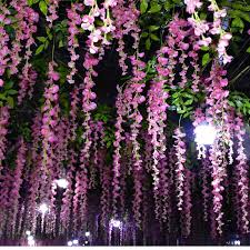 2020 popular 1 trends in home & garden, toys & hobbies, weddings & events, lights & lighting with hanging wisteria decor and 1. 12pcs Artificial Silk Wisteria Hanging Flowers Luxury Home Decor Fake Flower Vine Wedding Arrangement Buy At The Price Of 20 52 In Aliexpress Com Imall Com