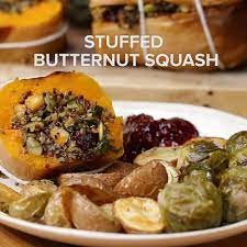 Festive Stuffed Butternut Squash Recipe By Tasty Recipe Vegetarian Cooking Squash Recipes Butternut Squash