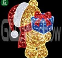 Factory New Design 2D Christmas LED Bear Motif Light for Outdoor Street  Commercial Event Xmas Holiday Home House Ornament Decoration