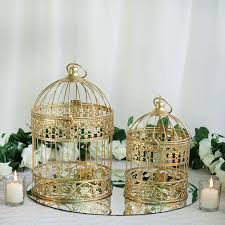 Antique bird cage gold plated fancy iron wire decorative bird cage best quality round shape custom size metal bird cage. 2 Sets Of Large Metallic Gold Bird Cage Wedding Card Holder Centerpiece Decoration 9 13 Item Number Iron Lg Bdcg Gold 2 Sets Of Large Metallic Gold Bird Cage Wedding Card Holder Centerpiece Decoration 9 Sold Out 2 Sets Of Large