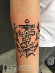 swim anchor black and grey lettering