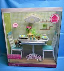 Product title barbie furniture and pet set with dining table and t. 2006 Mattel Barbie Home Table Chairs Kitchen Playset Ebay Barbie House Kitchen Chairs Barbie