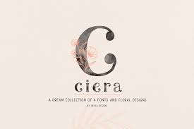 Download Ciera Watercolor Svg Font Family Floral Logos Clipart 126467 Script Fonts Font Bundles