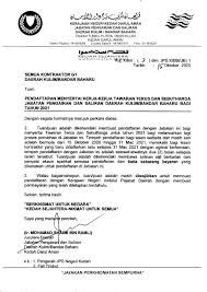 9 pagi hingga 6 petang. Makluman Pendaftaran Menyertai Kerja Kerja Tawaran Terus Dan Sebutharga Jabatan Pengairan Dan Saliran Daerah Kulim Bandar Baharu Bagi Tahun 2021