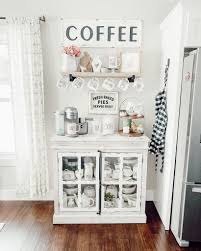 Get the coffeehouse look by hanging a large chalkboard over your newly built masterpiece and don't forget to include a set of your favorite flavored syrups ($20). 40 Creative And Inviting Coffee Bar Decor Ideas