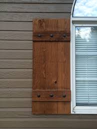 Homemade Shutters Stained Wood Decorative Nails From Ebay House Shutters Shutters Exterior Wood Shutters