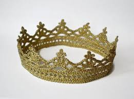 Gold Birthday Crown For Adults Birthday Crochet Crown Lace Crown Gold Custom Size Crochet Princess Crochet Crown Lace Crowns