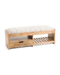 Mango Entryway Bench With Drawer - Accent Furniture - Tjmaxx Bench With Drawers Wooden Bench Outdoor Wooden Drawers