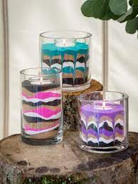 Easy Diy Sand Art Candles Sand Art Crafts Diy Sand Sand Crafts