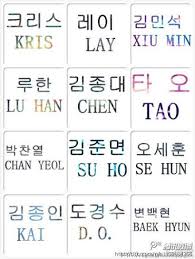Exo Names In Hangul I Memorized How To Write Their Names In Hangul Its Actually Really Cool Bahasa Korea Exo Suho