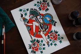 You can add a bouquet of roses with your grim reaper to honor her passing. Bert Grimm S Sun Dancer Good Old Times Tattoo Tattooflash Traditional