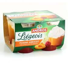 Andros Liegeois De Fruits Pomme Abricot Framboise 4x100g Tous Les Produits Mousses Liegeois Prixing