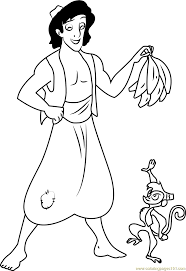 Jasmine put flowers in a pot disney princess s2e63. Aladdin Give Bananas To Abu Coloring Page For Kids Free Aladdin Printable Coloring Pages Online For Kids Coloringpages101 Com Coloring Pages For Kids