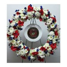 Send flowers today from a local florist you can trust. Patriotic Wreath With Military Suncatcher The Flower Shoppe Jacksonville Nc Florist