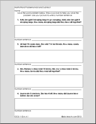 Start studying c) grade 1 word problems. Addition And Subtraction Word Problems Grade 1 Math Practice Common Core Abcteach