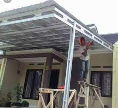 Kanopi baja ringan atap alderon di rumah bpk fardin perum.permata penggilingan jakarta timur. Kanopi Baja Ringan Kanopi Galvanis Atap Galvalume Berkwalitas Garansi Konstruksi Dan Taman 762858244