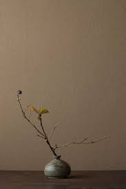 2012年3月25日 日 利休梅は花どきより芽出しの頃に本性があらわれます 花 利休梅 リキュウバイ 器 高麗青磁堆白油壺 高麗時代 生け花のアレンジ 生け花 高麗時代