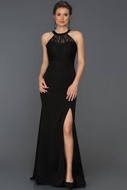 Siyah Bacak Dekolteli Abiye Elbise Abu473 Elbise Elbiseler The Dress
