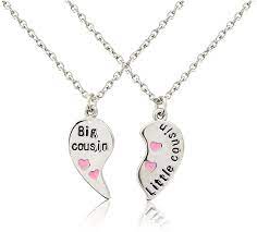 Big Cousin And Little Cousin Necklace 2 Bestfriends Cousin Necklaces With 2 Beautiful Gift Cousin Birthday Gifts Christmas Gifts For Cousins Cousin Bracelet