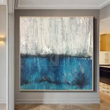 Wall art for home or office wall decor & interior design. Blue Sea Abstract Painting On Canvas Acrylic Painting On Canvas Wall Art Canvas Original Extra Large Ocean Painting For Living Room Acrylic Art Collectibles Delage Com Br