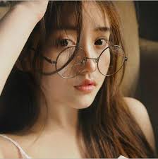 New retro large squrare frame blue light glasses half frame myopia eyeglasses. Classic Retro Big Round Glasses Frame Metal Frame Korean Style Plain Mirror Myopia Glasses Wish