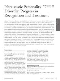 Pdf Narcissistic Personality Disorder Progress In Recognition And Treatment