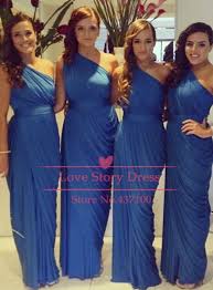 One Shoulder Blue Chiffon Plus Size Bridesmaid Dresses Women Maxi Long Dress For We Simple Bridesmaid Dresses Pretty Bridesmaid Dresses Blue Bridesmaid Dresses