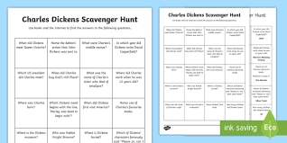 Incorporate a scavenger hunt into a unit that is currently being studied, or select a topic that is entirely on its own. Charles Dickens Research Scavenger Hunt Teacher Made