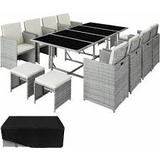 It perfectly fits your surroundings. Rattan Garden Furniture Set Mallorca 8 4 1 With Protective Cover Garden Tables And