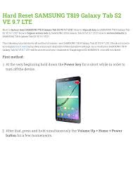 Hard Reset SAMSUNG T819 Galaxy Tab S2 ...