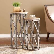 Baltimore Antique Silver End Table Set Of 2 Accent Table Sets End Tables Side Table