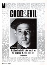 Amazon.com: Matthew Broderick"NIGHT MUST FALL" Emlyn Williams/Frank  Rich/Tennessee Williams 1999"IN THEATER" Magazine : Collectibles & Fine Art