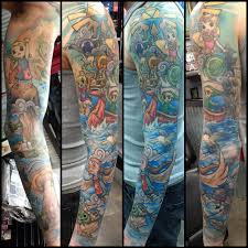 Elektrik chair piercings, wichita, kansas. The Legend Of Zelda The Wind Waker Sleeve Complete Done By Andy Kurth Out Of Electric Chair Tattoo In Clio Mi Sleeve Tattoos Gaming Tattoo Zelda Tattoo