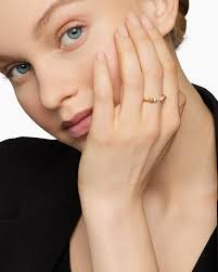 Petite Helena Wrap Three Row Ring in 18K Yellow Gold with Diamonds, 12mm