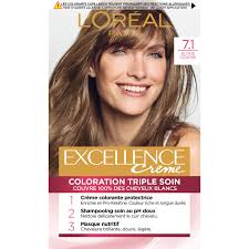 Teinte pour cheveux casting crème gloss châtain cendré irisé 412 l'oréal paris. Coloration Permanente 7 1 Blond Cendre L Oreal Paris Excellence Creme La Boite A Prix Carrefour