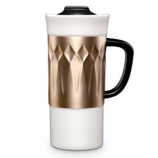 Ello Bandito Ceramic Travel Mug With Spill Resistant Slider Lid Copper Mugs Travel Mug Ceramics