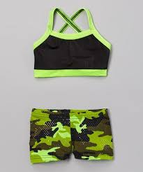 look at this zulilyfind black lime green sports bra